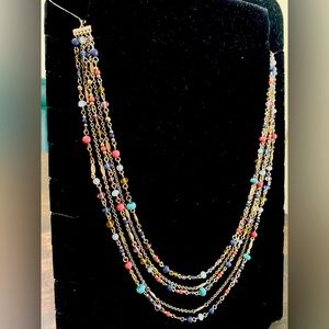 Multi-layered gold necklace